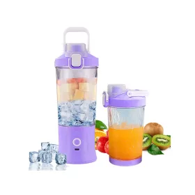   Akkumulátoros smoothie turmixgép levehető pohárral, lila - 600ml