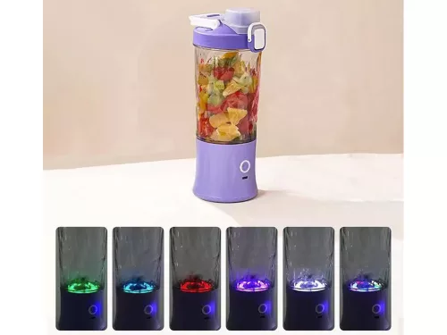 Akkumulátoros smoothie turmixgép levehető pohárral, lila - 600ml