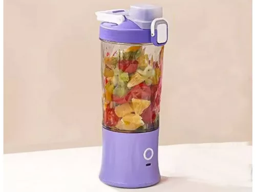 Akkumulátoros smoothie turmixgép levehető pohárral, lila - 600ml