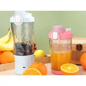   Akkumulátoros smoothie turmixgép levehető pohárral, kék - 600ml