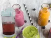 Akkumulátoros smoothie turmixgép levehető pohárral, kék - 600ml