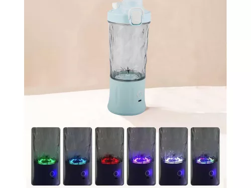 Akkumulátoros smoothie turmixgép levehető pohárral, kék - 600ml