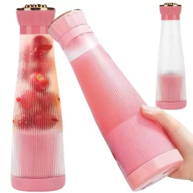 Akkumulátoros smoothie turmixgép, rózsaszín - 400ml