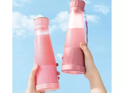 Akkumulátoros smoothie turmixgép, rózsaszín - 400ml