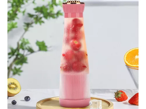 Akkumulátoros smoothie turmixgép, rózsaszín - 400ml