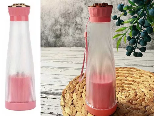 Akkumulátoros smoothie turmixgép, rózsaszín - 400ml