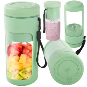   Akkumulátoros smoothie turmixgép levehető pohárral, zöld - 450ml