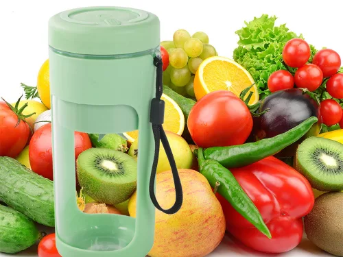 Akkumulátoros smoothie turmixgép levehető pohárral, zöld - 450ml