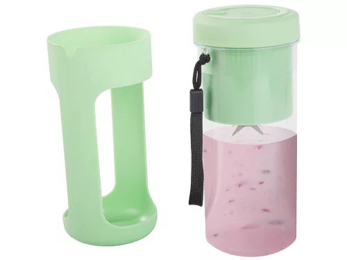Akkumulátoros smoothie turmixgép levehető pohárral, zöld - 450ml