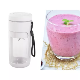   Akkumulátoros smoothie turmixgép levehető pohárral, szürke - 450ml