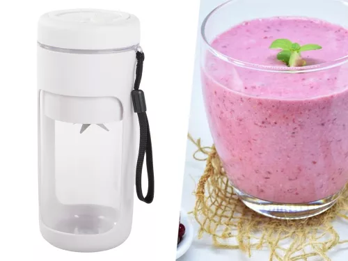 Akkumulátoros smoothie turmixgép levehető pohárral, szürke - 450ml