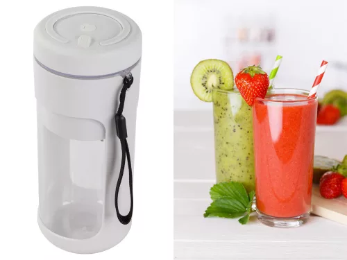 Akkumulátoros smoothie turmixgép levehető pohárral, szürke - 450ml