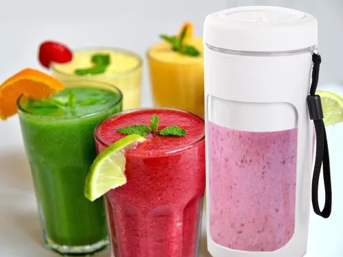 Akkumulátoros smoothie turmixgép levehető pohárral, szürke - 450ml