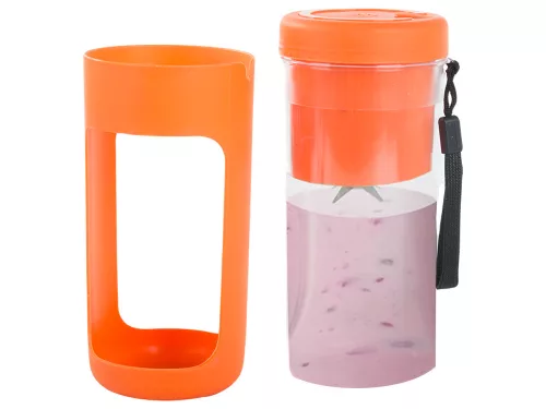 Akkumulátoros smoothie turmixgép levehető pohárral, narancssárga - 450ml