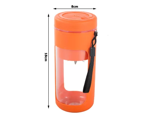 Akkumulátoros smoothie turmixgép levehető pohárral, narancssárga - 450ml
