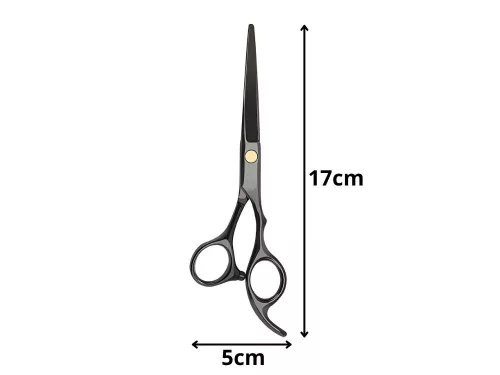Profi fodrászolló, fekete - 17cm
