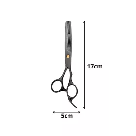 Profi fodrász ritkító olló, fekete - 17cm