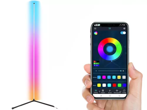 Álló RGB LED saroklámpa távirányítóval és alkalmazással