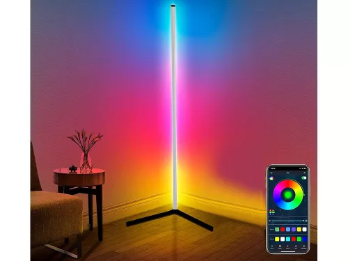 Álló RGB LED saroklámpa távirányítóval és alkalmazással