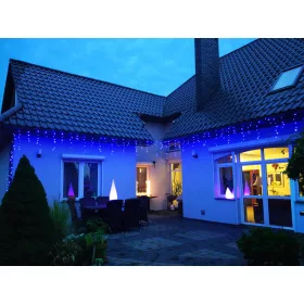   Karácsonyi jégcsap fényfüggöny 300 LED, 10m - hideg fehér