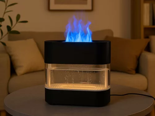 Kandalló kinézetű párásító LED világítással - 300ml