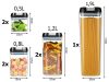 Légmentesen zárodó átlátszó műanyag konyhai tároló készlet - 7db