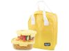 Üveg ételtárolók szilikon fedéllel és hűtőtáskával, 650ml/950ml - sárga
