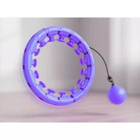 Masszírozó hulahoppkarika súllyal, 45cm - lila