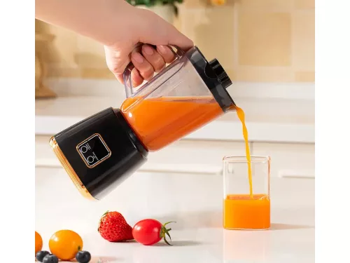 Hordozható akkumulátoros turmixgép, 600ml - fekete