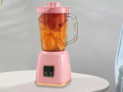 Hordozható akkumulátoros turmixgép, 600ml - rózsaszín