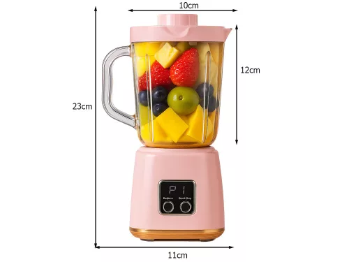 Hordozható akkumulátoros turmixgép, 600ml - rózsaszín
