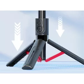   Állítható szelfibot kihajtható lábakkal és bluetooth távirányítóval - 32-90cm