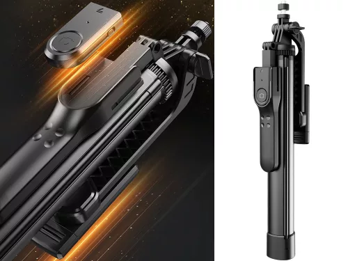Állítható szelfibot kihajtható lábakkal és bluetooth távirányítóval - 46-178cm