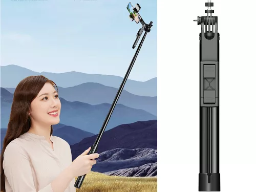 Állítható szelfibot kihajtható lábakkal és bluetooth távirányítóval - 46-178cm
