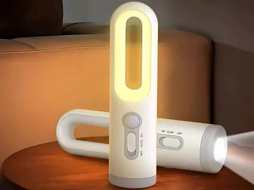 Mozgásérzékelős éjjeli LED lámpa beépített zseblámpával - 17x4,5cm