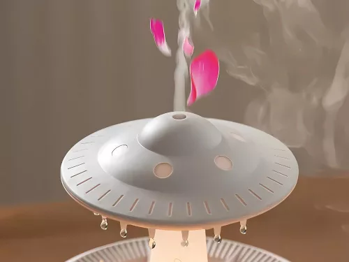 UFO alakú csepegtetős párásító és aromadiffúzor - fehér