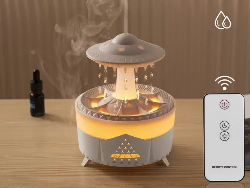 UFO alakú csepegtetős párásító és aromadiffúzor - fehér
