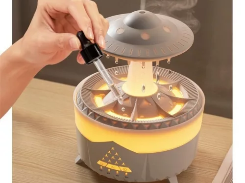 UFO alakú csepegtetős párásító és aromadiffúzor - fehér