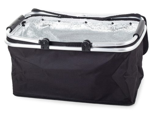 Összecsukható kosár hőszigetelő bevonattal, fekete - 48x28x22cm