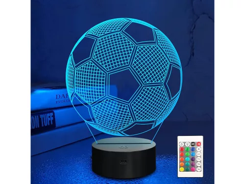 3D-s éjszakai RGB fény távirányítóval - focilabda
