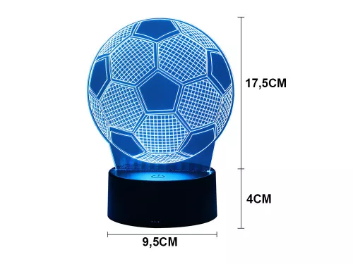 3D-s éjszakai RGB fény távirányítóval - focilabda