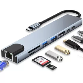 8 az 1-ben USB-C átalakító