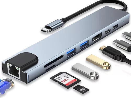 8 az 1-ben USB-C átalakító