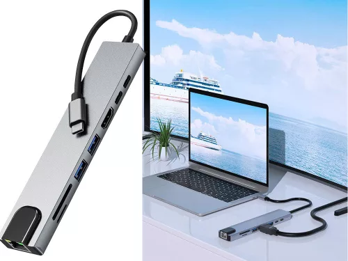 8 az 1-ben USB-C átalakító