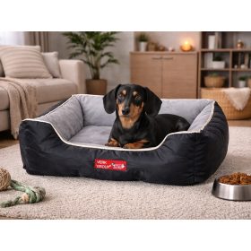 Kisállat fekhely, fekete/szürke - 65x55x20cm