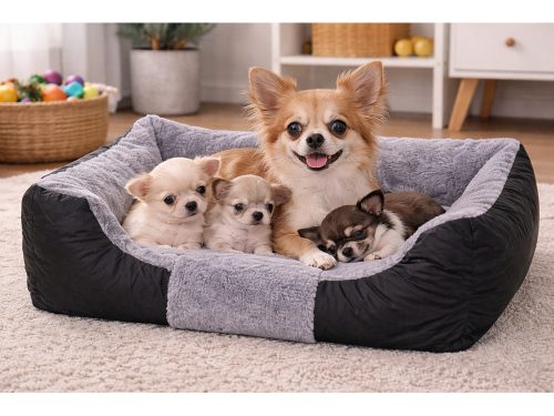 Kisállat fekhely, fekete/szürke - 65x50x16cm