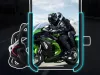 Állítható telefontartó motorkerékpár kormányra töltővel - fém