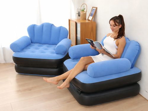 2 az 1-ben felfújható fotel és matrac - kék
