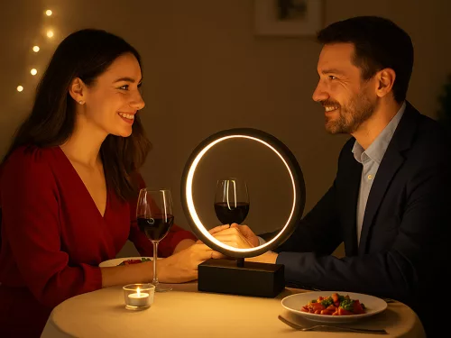 Kör LED éjjeli lámpa állítható fényszínnel, USB - 20cm