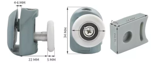 Ruhhy zuhanykabin görgő készlet, 8db - szürke